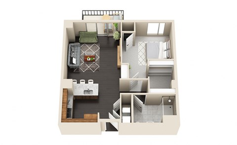 bedroom floor plan an in 3d